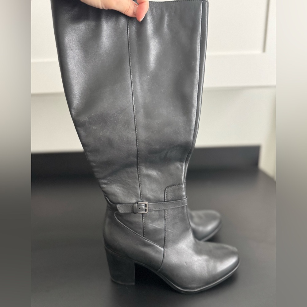 Kalina Black Heeled Boots